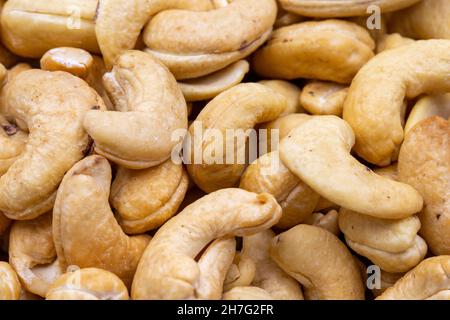 Close-up cashew. food background. Snack Fresh Nuts. Stock Photo