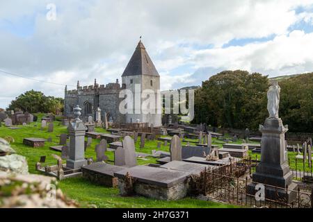 St Eilian's Church, Llaneilian, Anglesey, wales Stock Photo