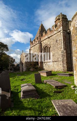 St Eilian's Church, Llaneilian, Anglesey, wales Stock Photo