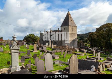 St Eilian's Church, Llaneilian, Anglesey, wales Stock Photo