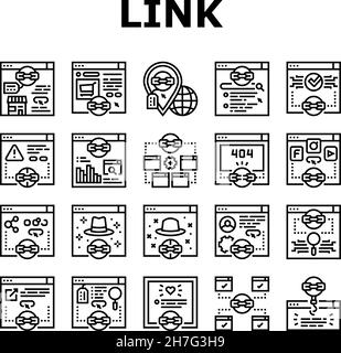 Link Building And Optimization Icons Set Vector Stock Vector