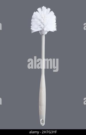Close up of a white plastic Toilet Brush Stock Photo