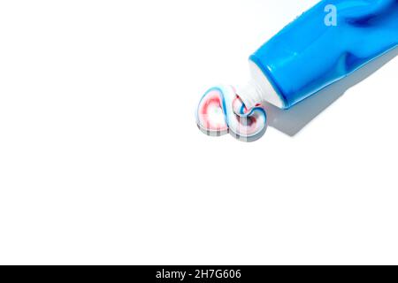 Red Toothpaste Squeezed out of Tube Isolated on White Stock Photo - Alamy
