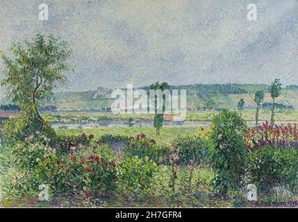 Camille Pissarro - The Valley of the Siene near Damps - the Garden of Octave Mirbeau - 1892 Stock Photo