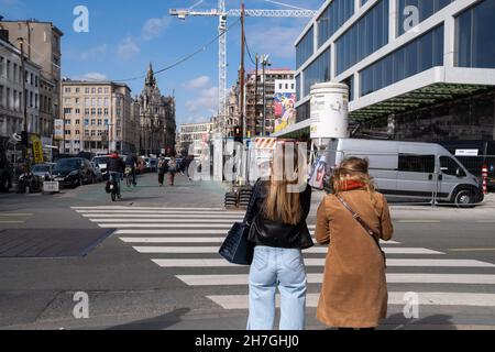 Belgium, Flanders, Antwerp the 2021-03-26. Illustration of the Belgian Flemish region of Flanders. The city of Antwerp. Photograph by Martin Bertrand. Stock Photo