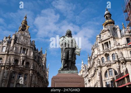 Belgium, Flanders, Antwerp the 2021-03-26. Illustration of the Belgian Flemish region of Flanders. The city of Antwerp. Photograph by Martin Bertrand. Stock Photo