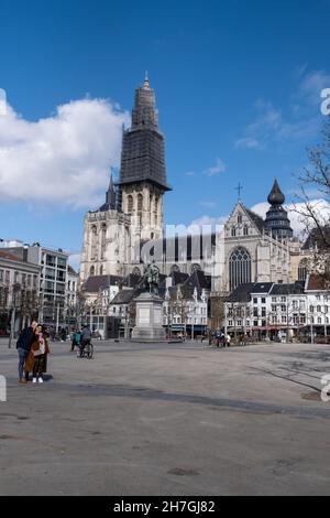 Belgium, Flanders, Antwerp the 2021-03-26. Illustration of the Belgian Flemish region of Flanders. The city of Antwerp. Photograph by Martin Bertrand. Stock Photo