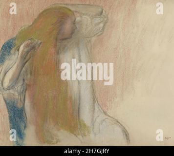 Edgar Degas - Woman Combing Her Hair - 1894 Stock Photo