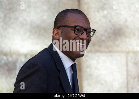 Westminster Cathedral, London, UK. 23rd Nov, 2021. A funeral service, a requiem mass, is taking place at the Catholic Cathedral for the murdered MP Sir David Amess, attended by fellow MPs and invited guests, including MP Kwasi Kwarteng, Secretary of State for Business, Energy and Industrial Strategy Stock Photo