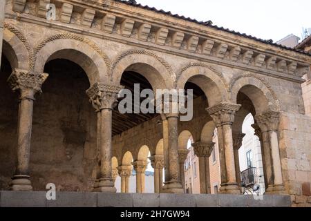 Romanesque arches in San Martín Church, Segovia, Spain Stock Photo