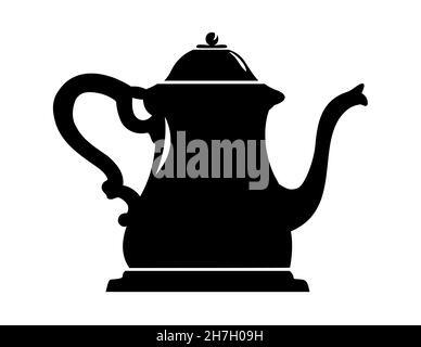 Single coffee pot isolated elements belonging to the restaurant Stock Vector