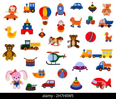 a set of children's toys. vector isolated on a white background Stock Vector