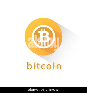 Bitcoin Crypto Currency Orange Circle Icon Stock Vector
