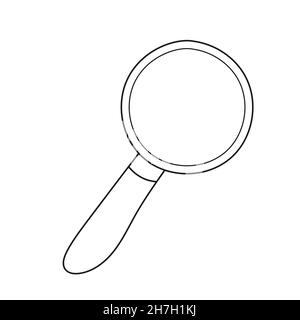 Simple coloring page. Coloring book, magnifying glass vector image for ...