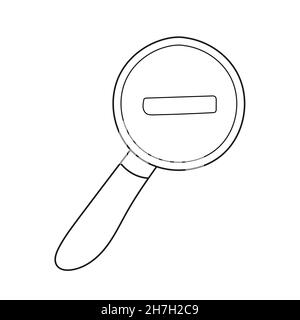 Simple coloring page. Zoom Tool minus sign to be colored, the coloring book for preschool kids with easy educational gaming level. Stock Vector