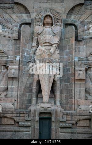 Vertical shot of the monument to the battle of the nations in Leipzig, Germany Stock Photo