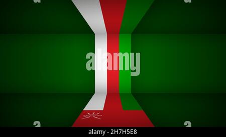 EPS10 Vector Patriotic background with Oman flag colors. An element of impact for the use you want to make of it. Stock Vector