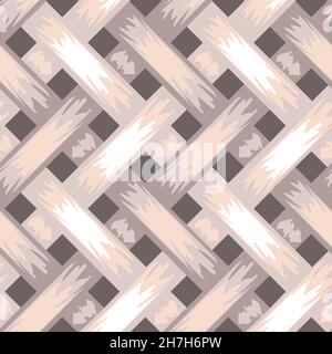 Seamless vector pattern braiding textured background. Weaved wallpaper design with purple and pink colours. Simple 3d fashion tile. Stock Vector