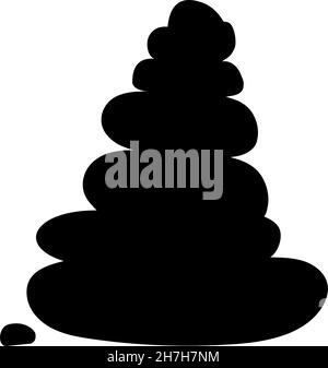 Silhouettes Japanese balance and harmony stones. Stock Vector