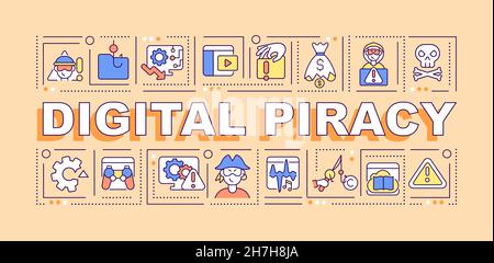 Digital piracy word concepts banner Stock Vector