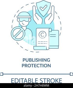 Publishing protection blue concept icon Stock Vector