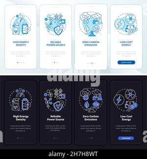 Nuclear power pros onboarding mobile app page screen Stock Vector