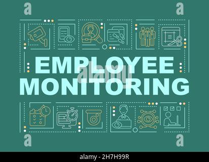 Employee monitoring methods word concepts banner Stock Vector