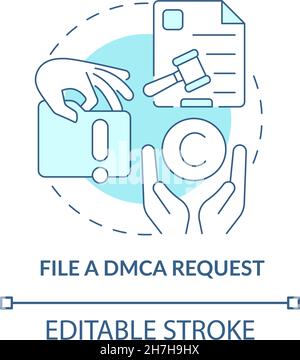 File DMCA request blue concept icon Stock Vector
