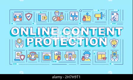 Online content protection word concepts banner Stock Vector