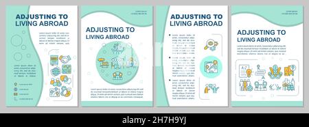 Adjusting to living abroad mint brochure template Stock Vector