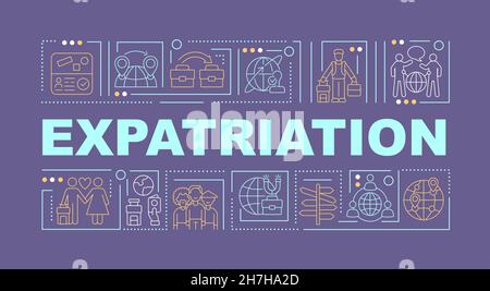 Expats word concepts banner Stock Vector