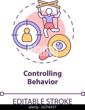 Controlling behavior concept icon Stock Vector