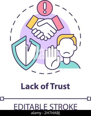 Lack of trust concept icon Stock Vector