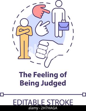 The feeling of being judged concept icon Stock Vector