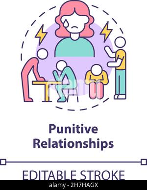 Punitive relationships concept icon Stock Vector