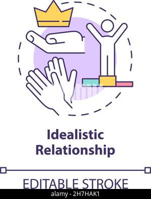 Idealistic relationship concept icon Stock Vector