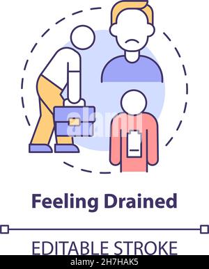 Feeling drained concept icon Stock Vector