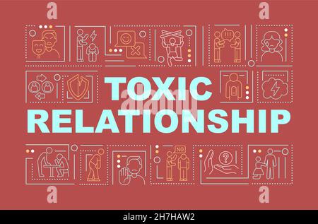 Abusive relationship word concepts banner Stock Vector