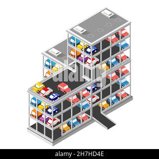 Parking garage parking for at to transport in the city Stock Vector