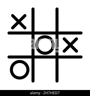 Tic-tac-toe game with cross and circle.  Mini game. Vector illustration. Stock Vector