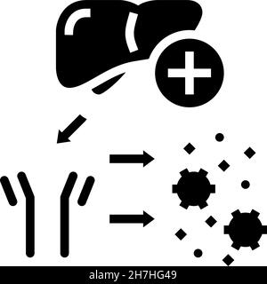 complement system glyph icon vector illustration Stock Vector