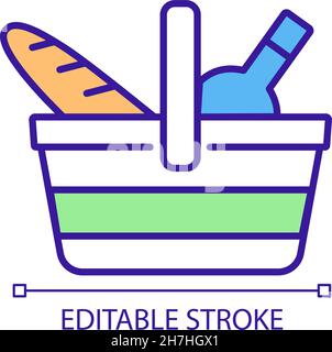 Basket of goods RGB color icon Stock Vector