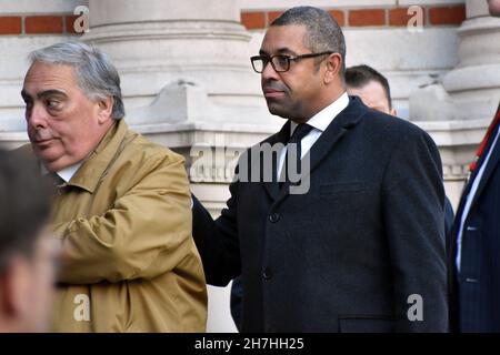 London, UK. 23rd Nov, 2021. James Spencer Cleverly is a British Conservative politician and Territorial Army officer who served as Co-Chairman of the Conservative Party alongside Ben Elliot from 2019 to 2020. He has been Member of Parliament for Braintree since 2015  Requiem for Sir David Amess MP held at Westminster Cathedral. Credit: JOHNNY ARMSTEAD/Alamy Live News Stock Photo