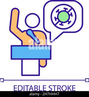 Covid awareness campaign RGB color icon Stock Vector