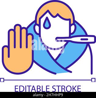 Separation from sick family member RGB color icon Stock Vector