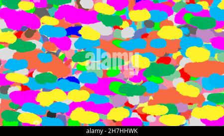 Chaotic colored background of spots. Brush strokes of all colors. Cheerful texture for decoration. Stock Photo