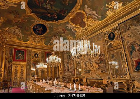 The Dining Room Torino Palazzo Reale - Turin Royal Palace, Italian, Italy Goblins Stock Photo