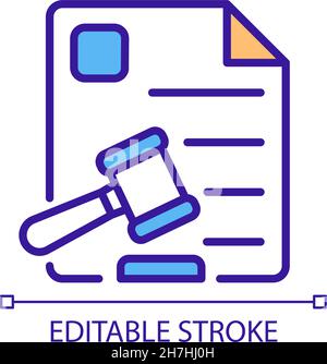 Court statement RGB color icon Stock Vector