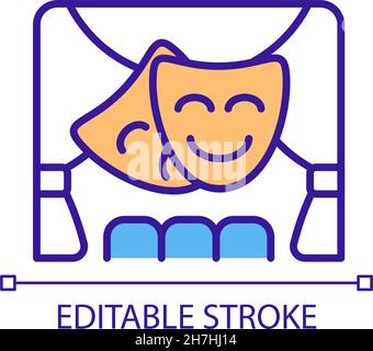 Theater event visit RGB color icon Stock Vector