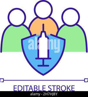Widespread vaccination RGB color icon Stock Vector